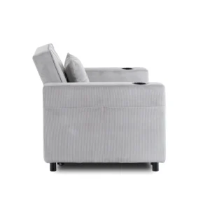 product-3608-3 Fotoliu extensibil SOLOR, gri, din catifea reiată — Fotolii de relaxare