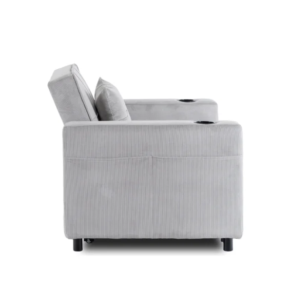 product-3608-3 Fotoliu extensibil SOLOR, gri, din catifea reiată — Fotolii de relaxare