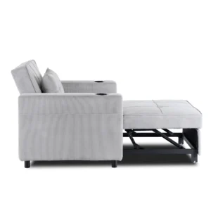 product-3608-4 Fotoliu extensibil SOLOR, gri, din catifea reiată — Fotolii de relaxare