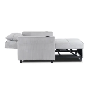 product-3608-5 Fotoliu extensibil SOLOR, gri, din catifea reiată — Fotolii de relaxare