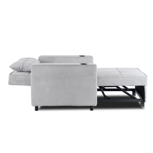 product-3608-5 Fotoliu extensibil SOLOR, gri, din catifea reiată — Fotolii de relaxare