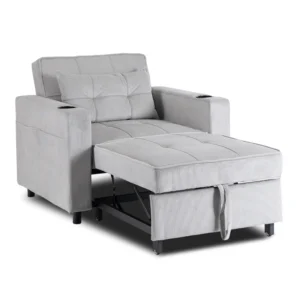 product-3608-6 Fotoliu extensibil SOLOR, gri, din catifea reiată — Fotolii de relaxare