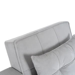 product-3608-8 Fotoliu extensibil SOLOR, gri, din catifea reiată — Fotolii de relaxare