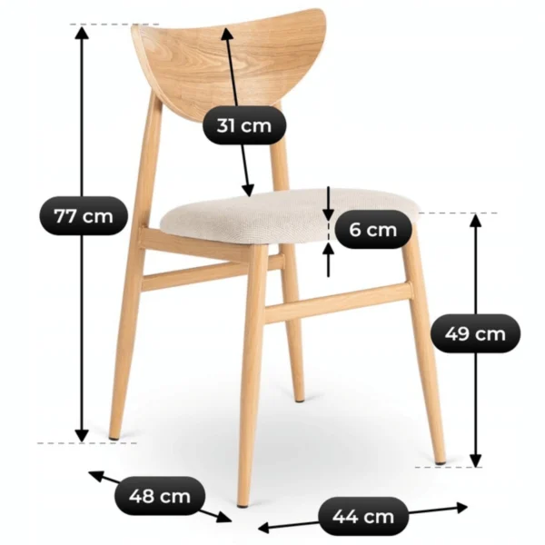 product-3611-4 Scaun BRAGA Stejar/Beige — MOBILA