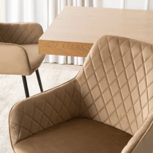 Scaun BRESSO bej, din velur — MOBILA