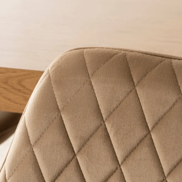 Scaun BRESSO bej, din velur — MOBILA