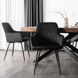 Scaun BRESSO Velur negru — MOBILA