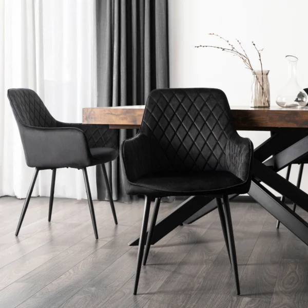 Scaun BRESSO Velur negru — MOBILA