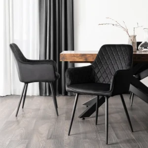 Scaun BRESSO Velur negru — MOBILA
