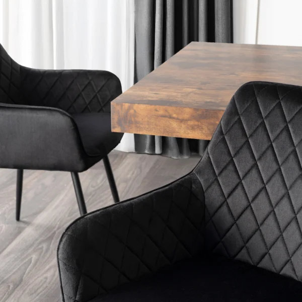 Scaun BRESSO Velur negru — MOBILA