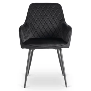 Scaun BRESSO Velur negru — MOBILA