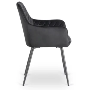 Scaun BRESSO Velur negru — MOBILA