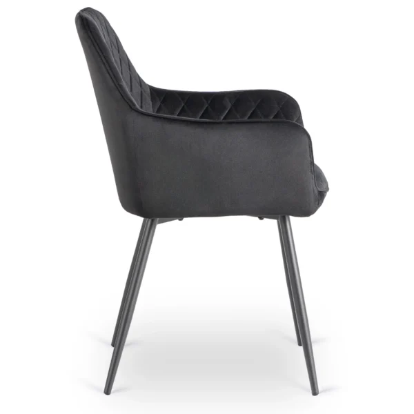 Scaun BRESSO Velur negru — MOBILA