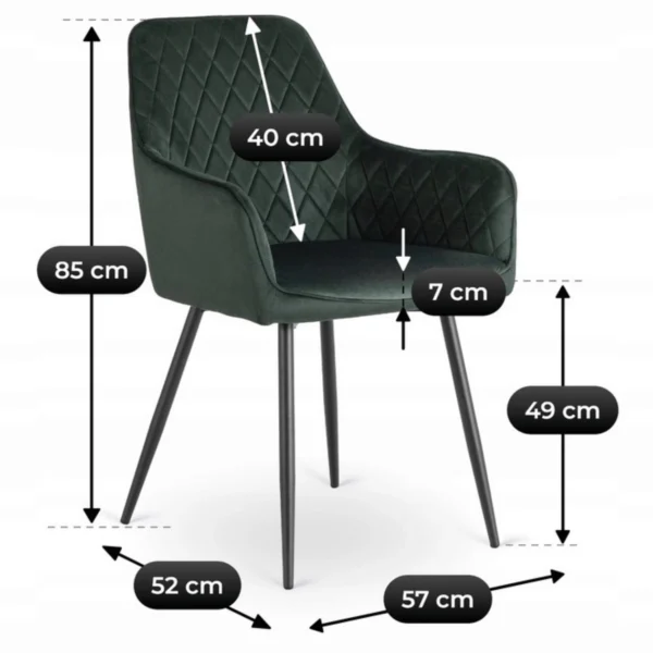 product-3619-7 Scaun BRESSO verde din catifea — MOBILA