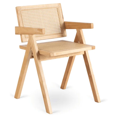 Scaun MADERA din stejar/bej cu model ajurat