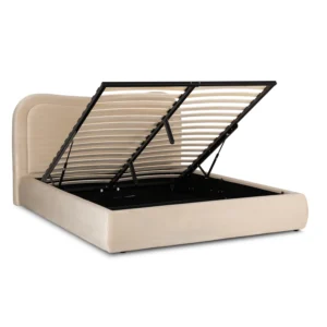 Pat 160x200 HAGA cu recipient cremă catifea — MOBILA