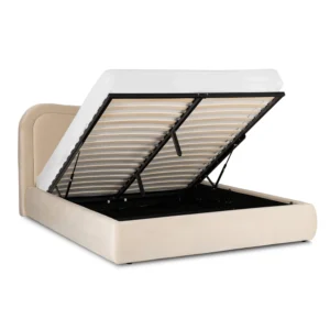 Pat 160x200 HAGA cu recipient cremă catifea — MOBILA