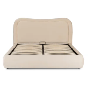 Pat 160x200 HAGA cu recipient cremă catifea — MOBILA