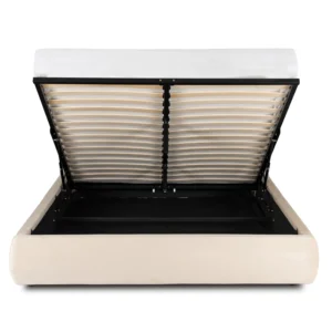 Pat 160x200 HAGA cu recipient cremă catifea — MOBILA