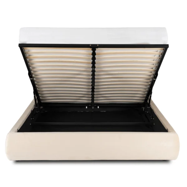 Pat 160x200 HAGA cu recipient cremă catifea — MOBILA