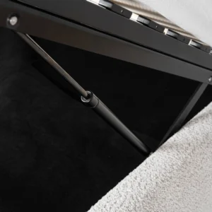 Pat HAGA 160x200 cu spațiu de depozitare, gri bouclé