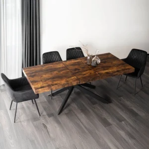 product-3625-1 HAMPTON Masă pliabilă 160-240 cm stejar rustic/negru — Mese