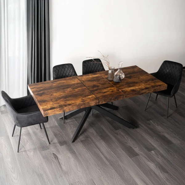product-3625-1 HAMPTON Masă pliabilă 160-240 cm stejar rustic/negru — Mese