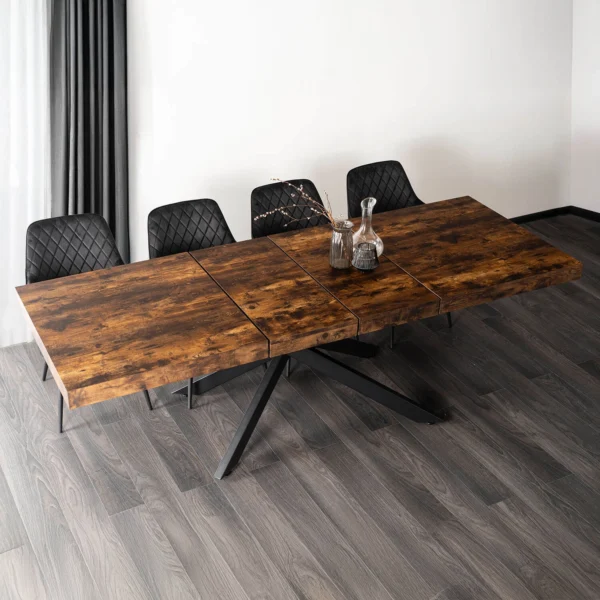 product-3625-2 HAMPTON Masă pliabilă 160-240 cm stejar rustic/negru — Mese