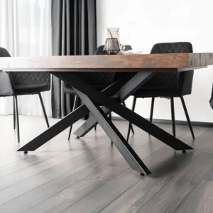 product-3625-5 HAMPTON Masă pliabilă 160-240 cm stejar rustic/negru — Mese