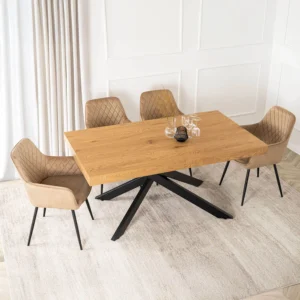 product-3626-0-1 HAMPTON Masă pliantă 160-240 cm Stejar auriu/negru — Mese