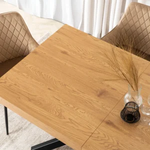 product-3626-4 HAMPTON Masă pliantă 160-240 cm Stejar auriu/negru — Mese