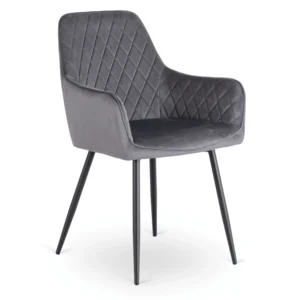 Scaun BRESSO din catifea gri — MOBILA