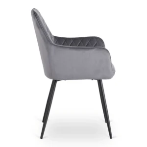 Scaun BRESSO din catifea gri — MOBILA