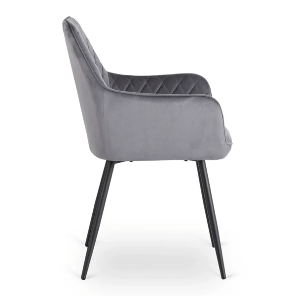 Scaun BRESSO din catifea gri — MOBILA