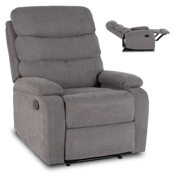 product-3635-0 Fotoliu extensibil KOBE, gri, țesătură — Fotolii de relaxare
