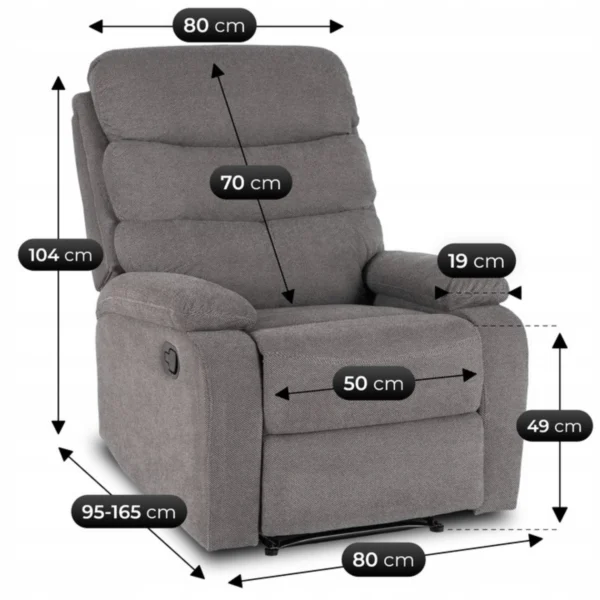 product-3635-11 Fotoliu extensibil KOBE, gri, țesătură — Fotolii de relaxare