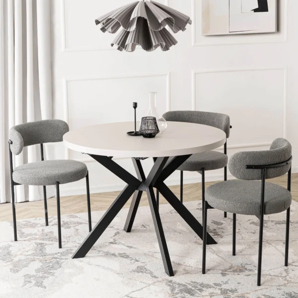 product-3637-0-1 Masă LUKAS extensibilă 100-250 cm, cașmir/negru — Mese