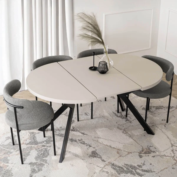 product-3637-1 Masă LUKAS extensibilă 100-250 cm, cașmir/negru — Mese