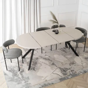 product-3637-2 Masă LUKAS extensibilă 100-250 cm, cașmir/negru — Mese