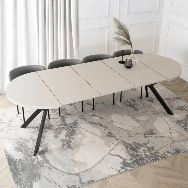 product-3637-3 Masă LUKAS extensibilă 100-250 cm, cașmir/negru — Mese
