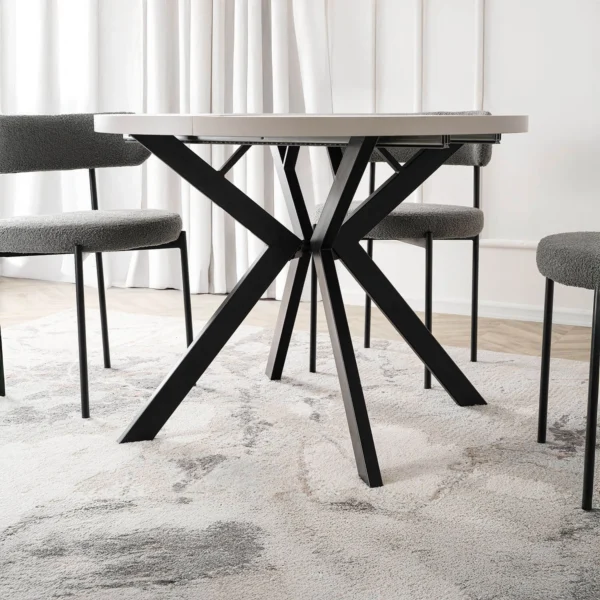 product-3637-5 Masă LUKAS extensibilă 100-250 cm, cașmir/negru — Mese