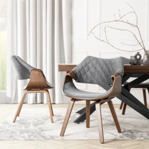 Scaun LUISE Gri/Nuc Velur