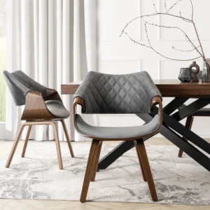 Scaun LUISE Gri/Nuc Velur