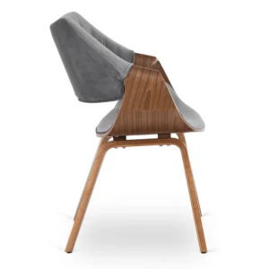 Scaun LUISE Gri/Nuc Velur