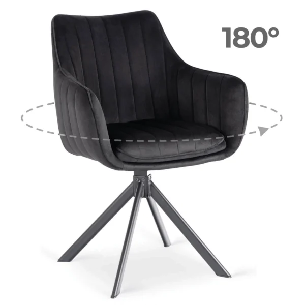 product-3639-0 MUMBAI Scaun pivotant Velur negru — MOBILA