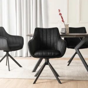 product-3639-1 MUMBAI Scaun pivotant Velur negru — MOBILA