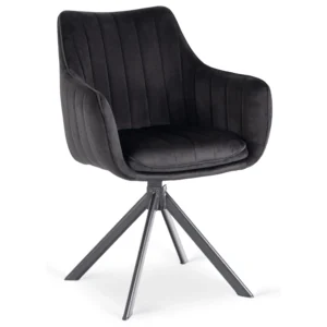 product-3639-4 MUMBAI Scaun pivotant Velur negru — MOBILA