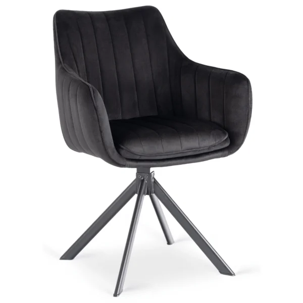 product-3639-4 MUMBAI Scaun pivotant Velur negru — MOBILA
