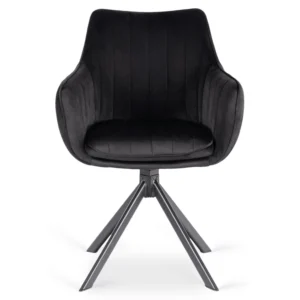 product-3639-5 MUMBAI Scaun pivotant Velur negru — MOBILA