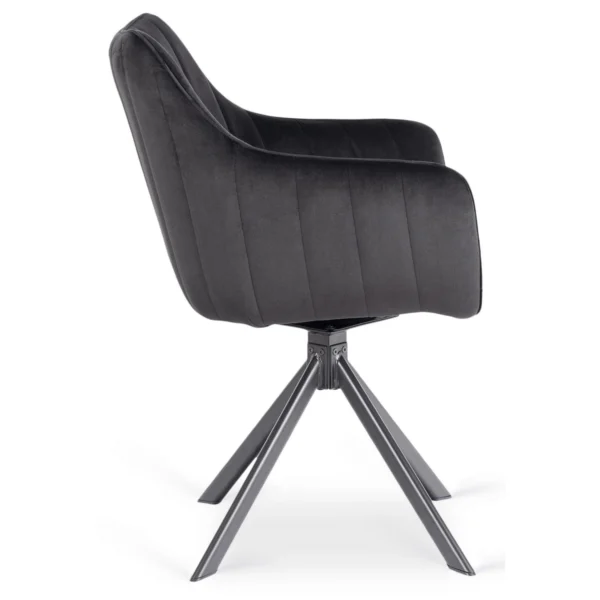product-3639-6 MUMBAI Scaun pivotant Velur negru — MOBILA